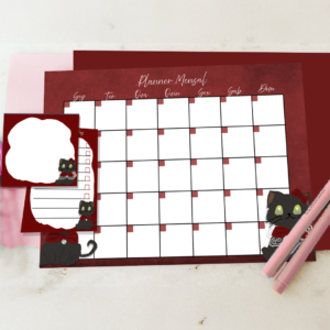 kit gatinhos fofos vermelho